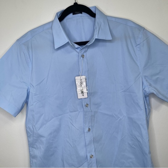 NWT Coofandy Blue Button Down Shirt Size M - Picture 2 of 5